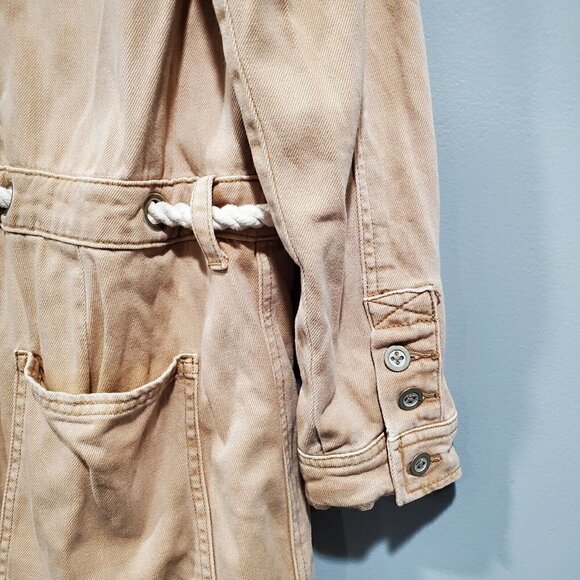 Free People Women's Natural Out In The Thunder Utility Romper Tan+ Size M/L - Picture 14 of 16